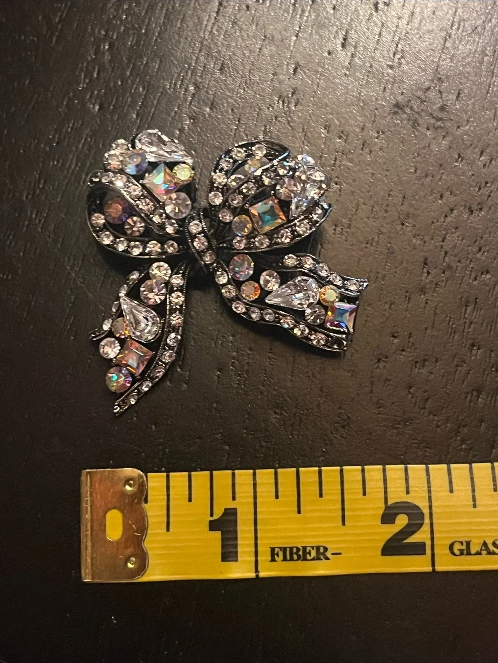 Crystal Bow Pin Brooch